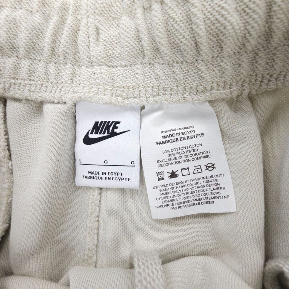 NIKE Sportswear Club French Terry Athletic Shorts Knit Taupe Large Athleisure - Picture 9 of 10